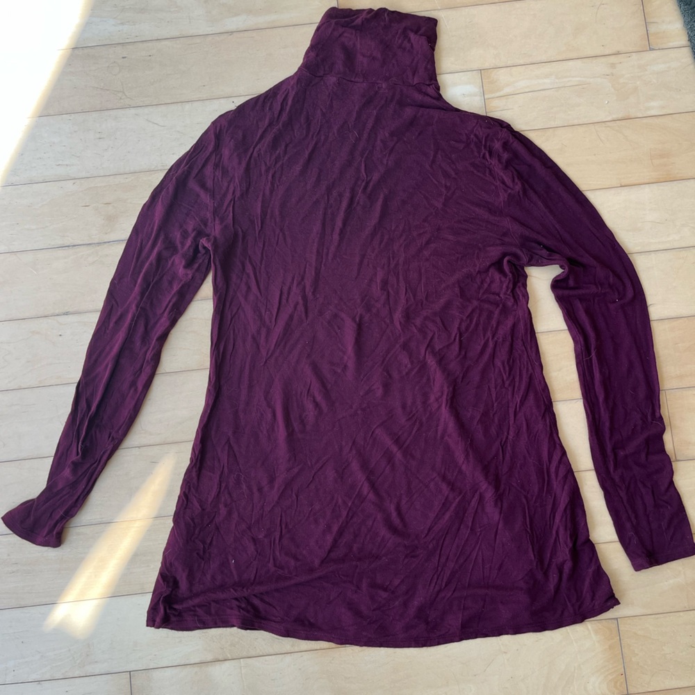 Ellen Tracy Burgundy Turtleneck Short Dress